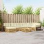 Lauko sofos komplektas su pagalve 8 pcs Balta ir kreminė