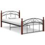 Lovos rėmas, juodas, 120x200cm, metalas ir ąžuolo masyvas