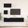 TV spintelių komplektas 4 pcs Juodas ąžuolas Apdirbta mediena