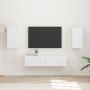TV spintelių komplektas 4 pcs Balta Apdirbta mediena