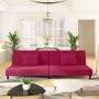 Dvivietė sofa-lova su dvejomis pagalvėmis, vyno, aksomas