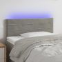 Galvūgalis su LED, šviesiai pilkas, 90x5x78/88cm, aksomas