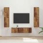 TV spintelių komplektas 6 pcs Senovinis medis Apdirbta mediena