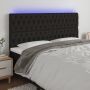 Galvūgalis su LED, juodos spalvos, 180x7x118/128cm, audinys