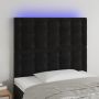 Galvūgalis su LED, juodos spalvos, 90x5x118/128cm, aksomas