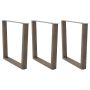 Valgomojo stalo kojelės, V formos, 3 vnt., natūralus plienas, 80x(72-73,3) cm, plienas