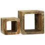 TV vienetai 2 pcs Ruda 36 x 30 x 36 cm Kietas mango medis