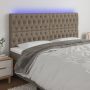 Galvūgalis su LED, taupe spalvos, 200x7x118/128cm, audinys