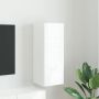 TV sieninė spintelė Blizgus baltas 30 x 31 x 80 cm
