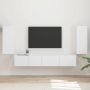 TV spintelių komplektas 4 pcs Balta Apdirbta mediena