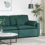 Modulinė sofa su porankiais ir pagalvėlėmis, tamsiai žalia, 100 cm