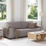 Trivietė sofa, pilkai ruda, 220x77x82 cm, audinys