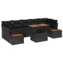 Sodo valgomojo komplektas su pagalve 8 pcs Juoda ir Ruda