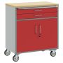 Darbo spinta su stalčių 2 pcs Juoda ir pilka 75 x 45 x 85 cm