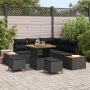 Sodo Sofų Rinkinys su pagalve 8 pcs Juoda Poli ratanas