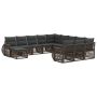 Sodo Sofų Rinkinys 12 pcs Pilka poliratanas