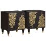 Naktinis staliukas su durelėmis 2 pcs Juoda 40 x 33 x 46 cm