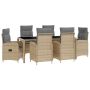 Lauko valgomojo komplektas 7 pcs Bežinė ir šviesiai pilka