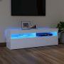 Televizoriaus spintelė su LED apšvietimu, balta, 120x35x40cm