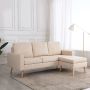 Trivietė sofa su pakoja, kreminės spalvos, audinys