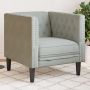 Chesterfield krėslas, šviesiai pilkos spalvos, aksomas