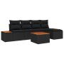 Sodo Sofų Rinkinys su pagalve 6 pcs Juoda Poli ratanas