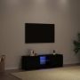 TV spintelė su LED lemputėmis, juodo ąžuolo spalvos, 120x30x36 cm, inžinerinė mediena