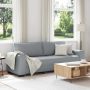 Trivietė sofa, šviesiai pilka, 220x77x82 cm, audinys