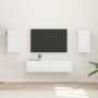 TV spintelių komplektas 4 pcs Aukštai blizganti balta