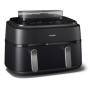 Philips | Dual Basket Airfryer | NA551/00 5000 Series | Power 2750 W | Capacity 9 L | RapidAir Plus and Air Steam | Black