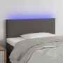 Galvūgalis su LED, pilkos spalvos, 80x5x78/88cm, dirbtinė oda