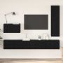 TV spintelių komplektas 4 pcs Juodas ąžuolas Apdirbta mediena