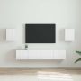 TV sieninė spintelė 2 pcs Blizgus baltas 30 x 31 x 40 cm