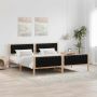 Lovos rėmas Juoda 200 x 200 cm Kietos pušies mediena