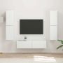TV spintelių komplektas 6 pcs Balta Apdirbta mediena