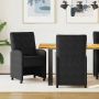 Valgomojo Kėdės su Ratukais 2 pcs Juoda 58 x 67 x 97 cm Aksomas
