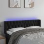 Galvūgalis su LED, juodos spalvos, 147x16x78/88cm, aksomas