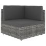 Modulinė kampinė sofa, pilkos spalvos, poliratanas