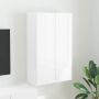 TV sieninė spintelė Aukštai blizganti balta 59,5 x 31 x 100 cm
