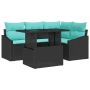 Sodo Sofų Rinkinys su pagalve 6 pcs Juoda ir kreminė