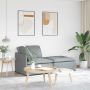 Modulinė sofa su pakoja ir pagalvėlėmis, audinys, šviesiai pilka