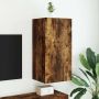 Sieninė TV spintelė su LED lemputėmis, dūminė, 40,5x35x80cm
