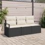 Sofos komplektas 3 pcs Juoda poliratanas