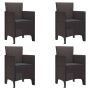 Sodo Kėdė su pagalve 4 pcs Ruda 53 x 49 x 85 cm Polipropilenas