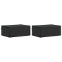 Sieninis naktinis staliukas 2 pcs Juoda 49 x 34,5 x 20 cm