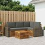 Lauko sofos komplektas 5 pcs Natūralus ir antracitas