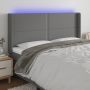 Galvūgalis su LED, tamsiai pilkas, 163x16x118/128cm, audinys