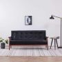 Trivietė sofa, juodos spalvos, dirbtinė oda