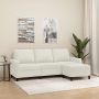 Trivietė sofa su pakoja, kreminės spalvos, 180cm, aksomas