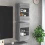 Sieninės spintelės su LED apšvietimu televizoriui, 2vnt., pilkos, 40x30x60,5cm